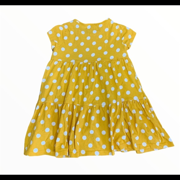 FLORENCE & FRED Large Polka Dot Dress With Ruched Waist Mustard Yellow Girl 5-6Y - Picture 4 of 8